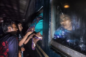 Flash Street Photography Train during Eid