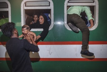 Flash Street Photography Train child